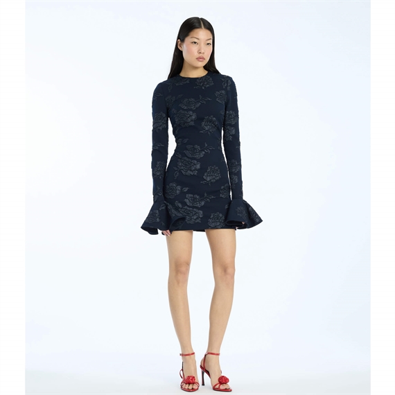 Rotate Jacquard Mini Kjole, Sky Captain